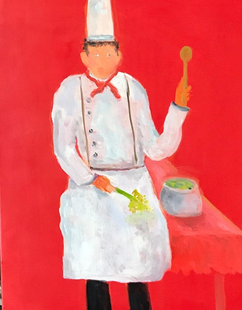  Celery Soup<br /> 18" x 24"  <br /> Oil on Canvas, Gallery Wrapped <br /> $1100 <br /> <a 
