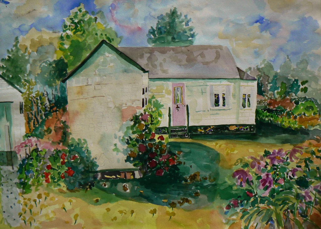 Nellie's House <br /> 30" x 22"  <br /> Watercolor <br /> $495 <br /> <a href="/contact-purchase/?paintid=Nellie's House">Purchase</a>